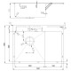 Нержавіюча кухонна мийка Fabiano BR 62x50 Left