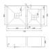 Нержавіюча кухонна мийка Fabiano TOP 78x2 (78x49) 1,20 мм