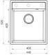 Гранітна мийка Fabiano Cubix 44x52 Antracit