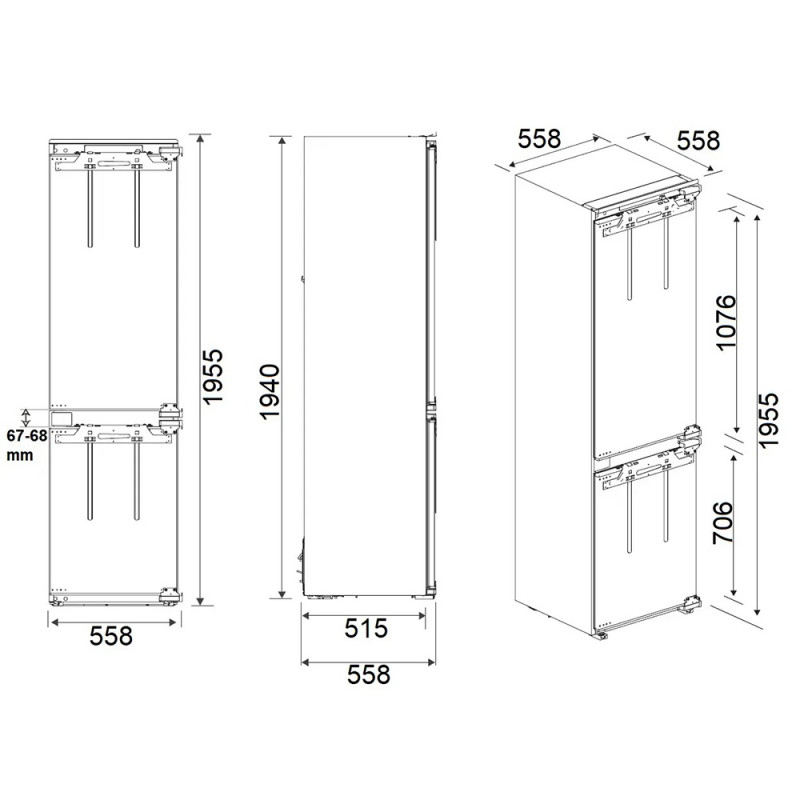 Вбудований холодильник Fabiano FBFN 3122