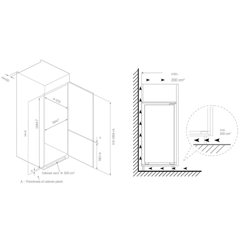 Вбудований холодильник Fabiano FBFN 3122