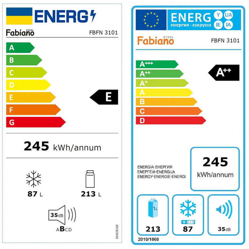 Вбудований холодильник Fabiano FBFN 3101
