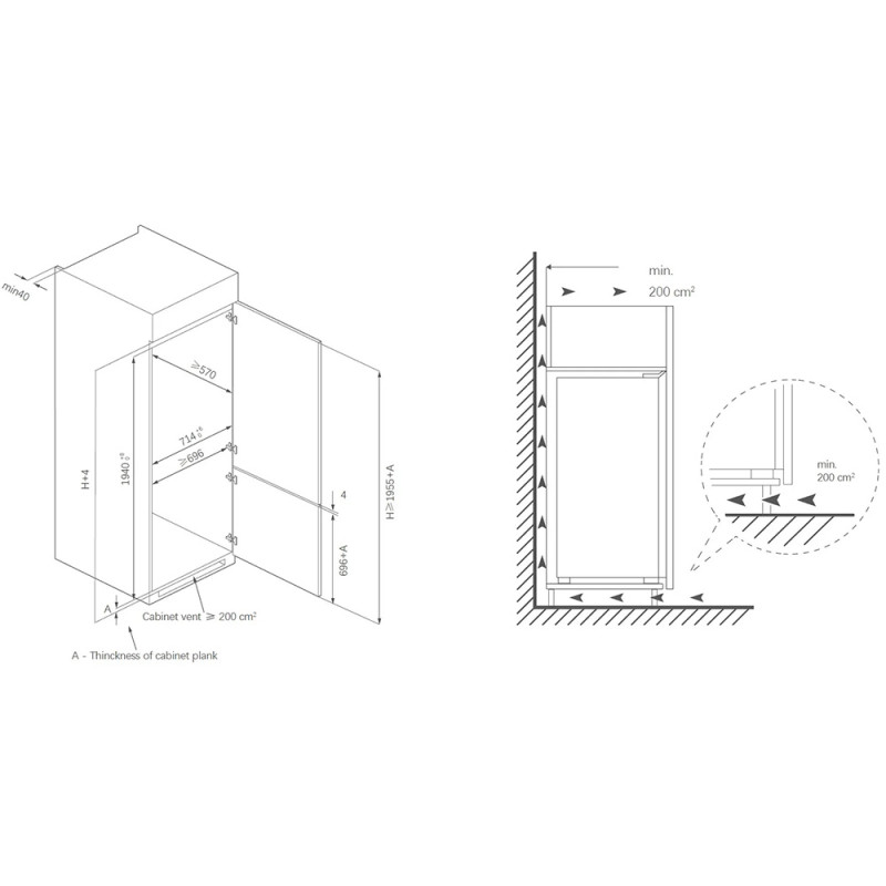 Вбудований холодильник Fabiano FBFN 4101
