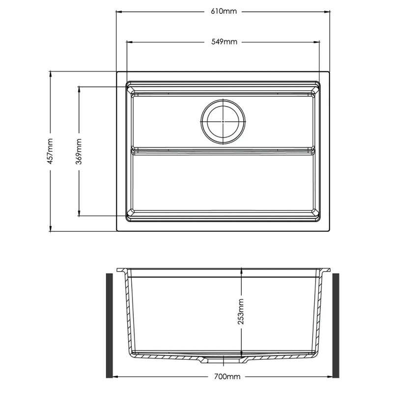Гранітна мийка Fabiano Navio Center 61