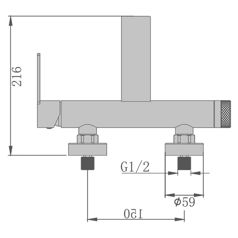 Змішувач для ванни Fabiano Alvi 30402 Graphite