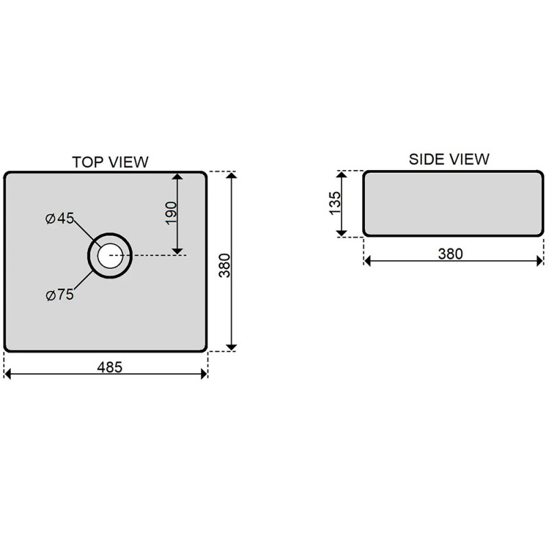 Умивальник Fabiano Laveo T485x380x130
