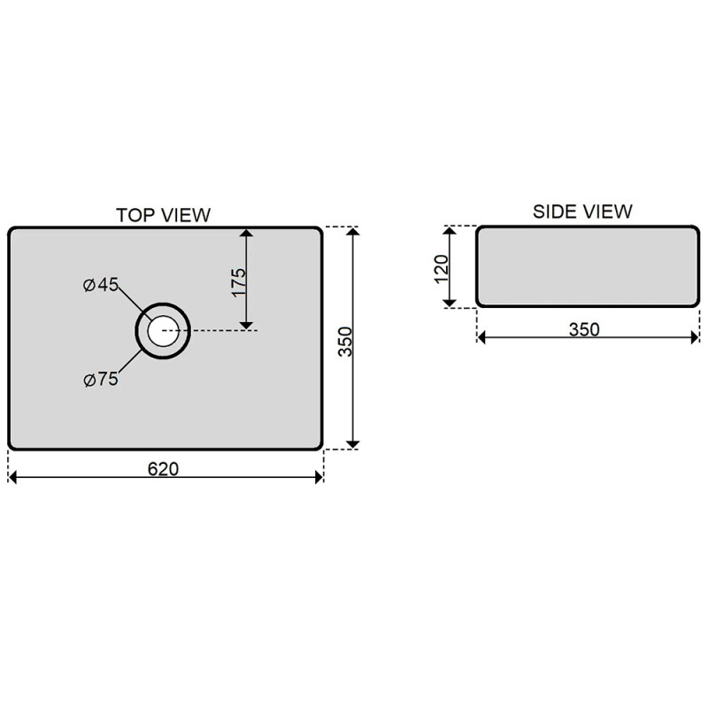 Умивальник Fabiano Laveo T620x350x120