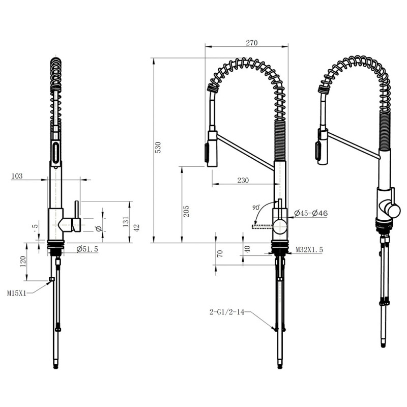 Кухонний змішувач Fabiano FKM 3128 Black Steel