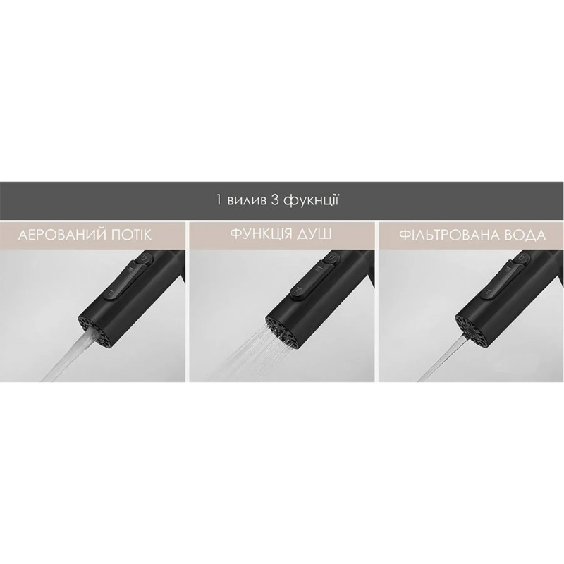 Кухонний змішувач Fabiano FKM 3127 Black Steel