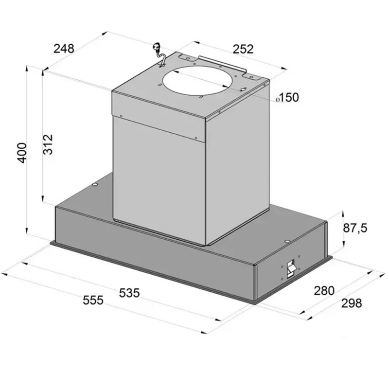 Повновбудована витяжка Fabiano Festival 60 Silence+ Black