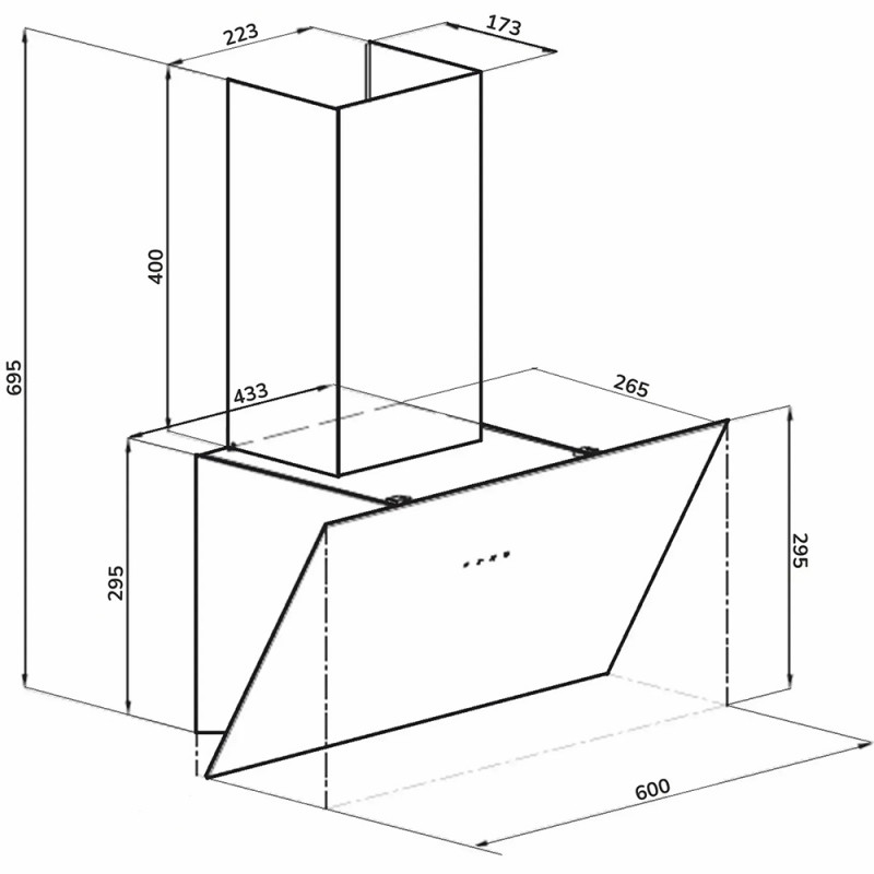 Похила витяжка Fabiano Dona 60 Black