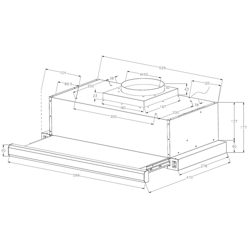 Телескопічна витяжка Fabiano Neoslim 60 Inox