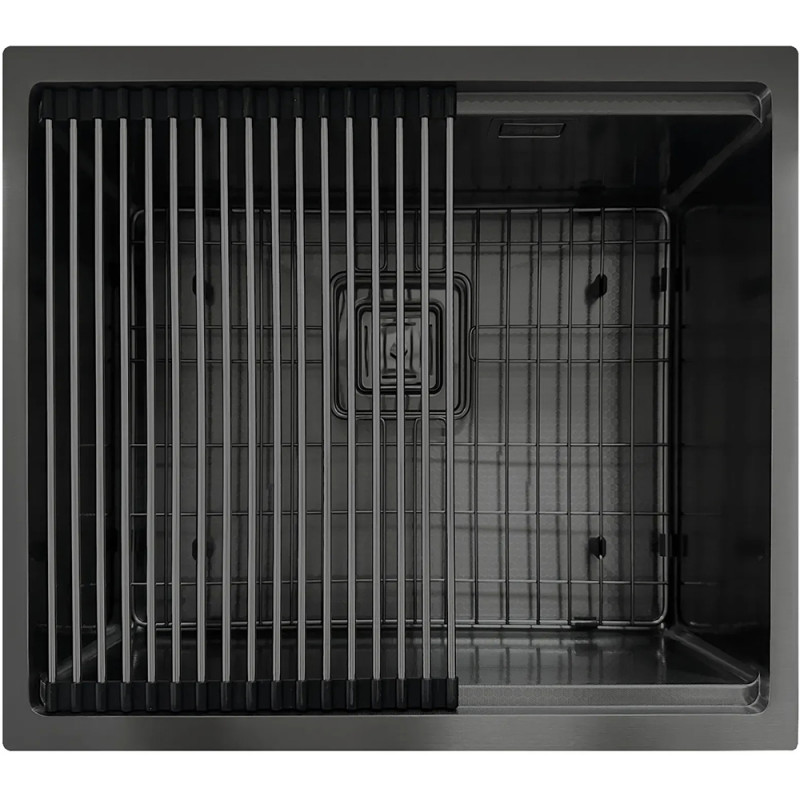 Нержавіюча кухонна мийка Fabiano Quadro Center 54 Celldecor Nano Graphite