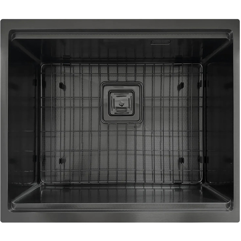 Нержавіюча кухонна мийка Fabiano Quadro Center 54 Celldecor Nano Graphite