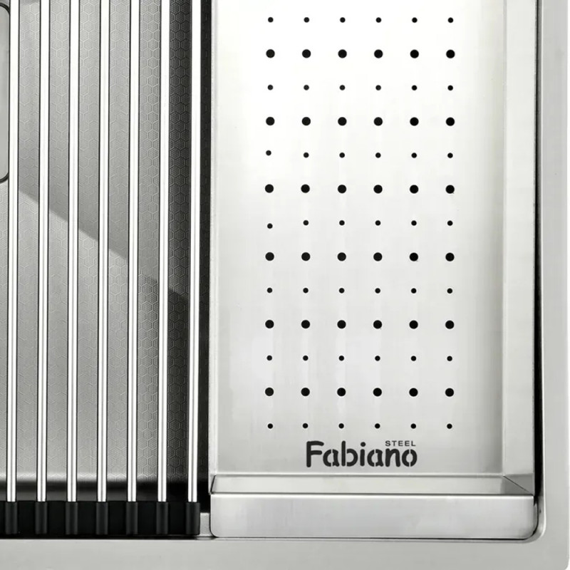 Нержавіюча кухонна мийка Fabiano Quadro Center 74 Celldecor