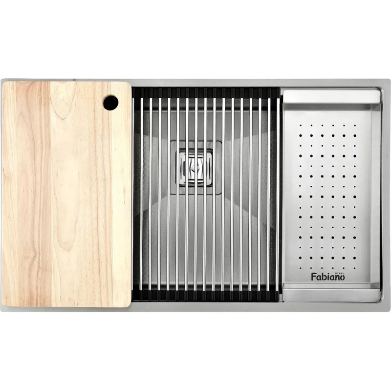 Нержавіюча кухонна мийка Fabiano Quadro Center 74 Celldecor