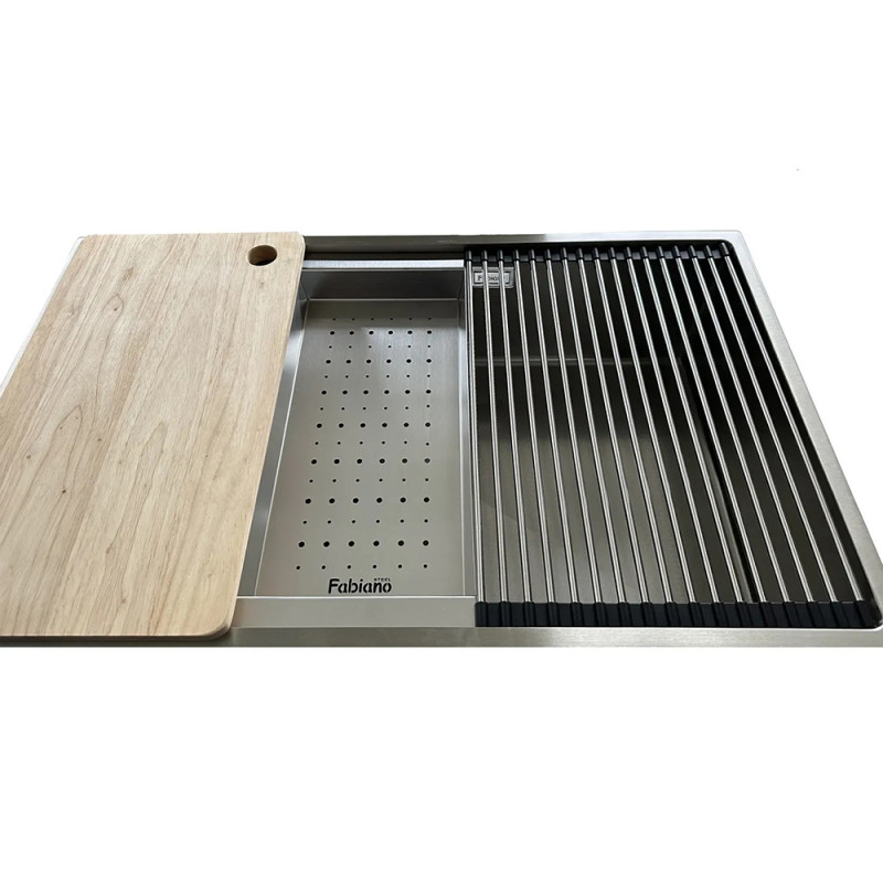 Нержавіюча кухонна мийка Fabiano Quadro Center 74 Celldecor