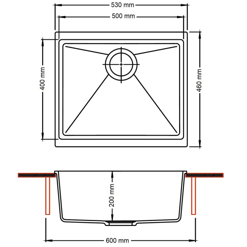 Гранітна мийка Fabiano Navio 53x46 Alpine White