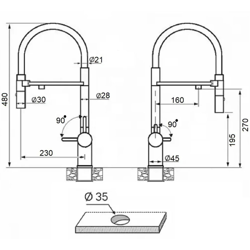 Кухонний змішувач Fabiano FKM 3130 Black Steel