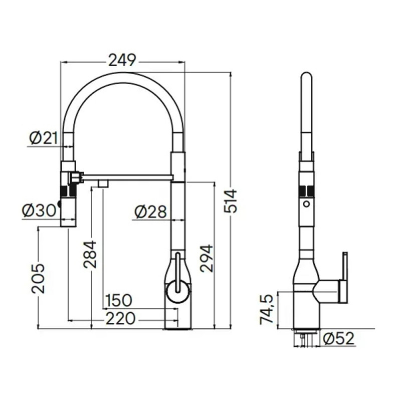 Кухонний змішувач Fabiano FKM 3129 Black Steel