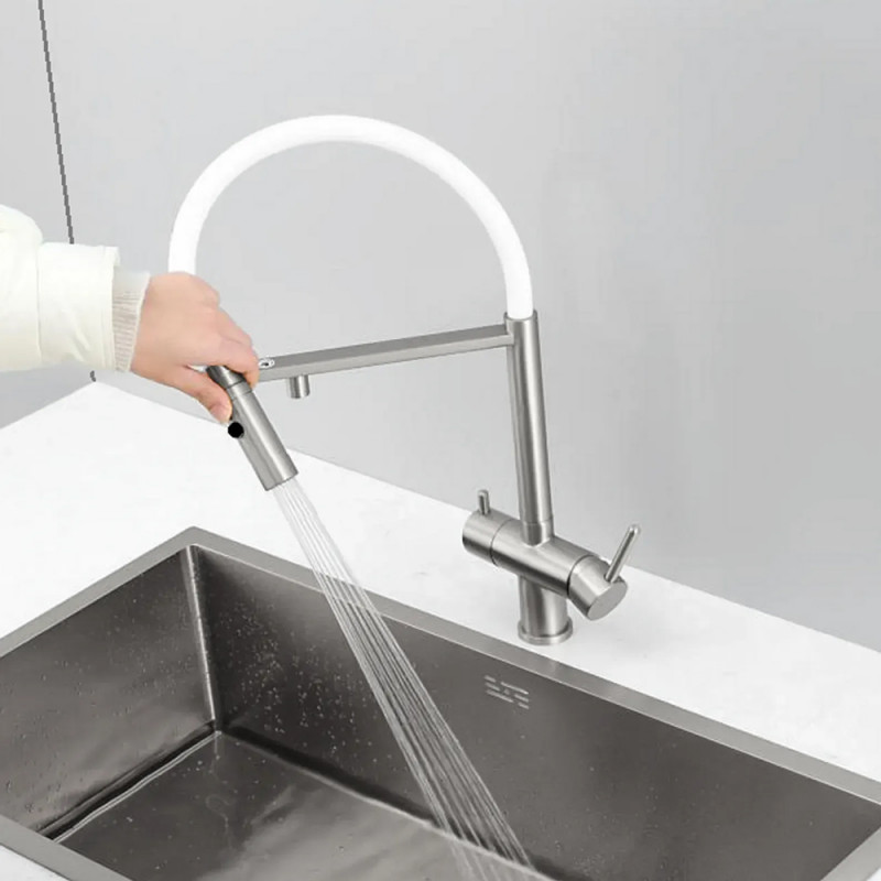 Кухонний змішувач Fabiano FKM 3130 Inox White