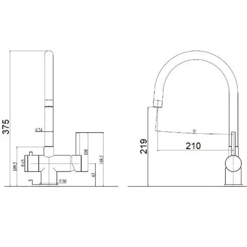 Кухонний змішувач Fabiano FKM 315 SS Inox