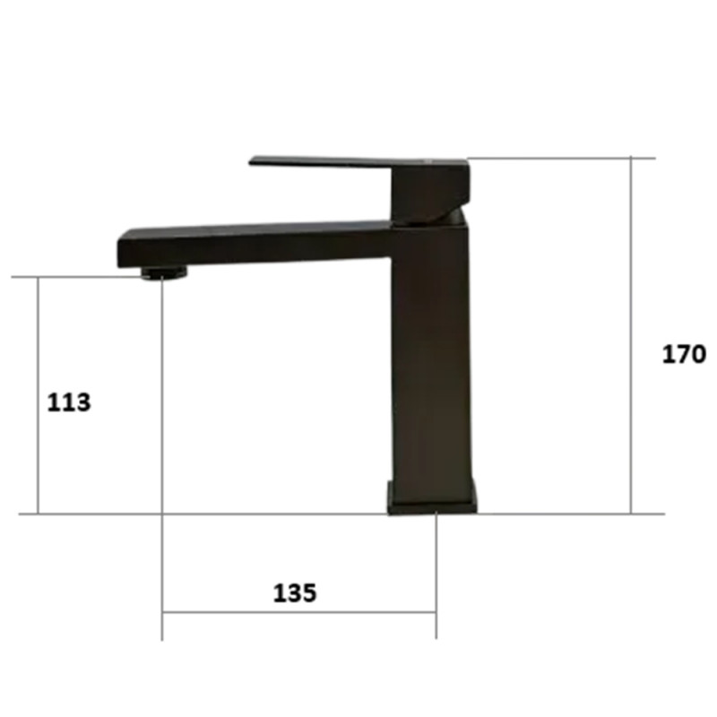 Змішувач для раковини Fabiano Cubo 40102 Graphite