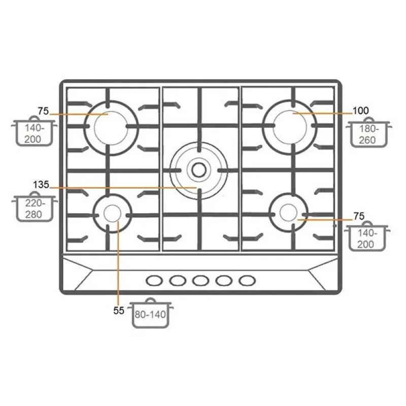 Газова варильна поверхня Fabiano FHGR 2375 VGHT Ivory